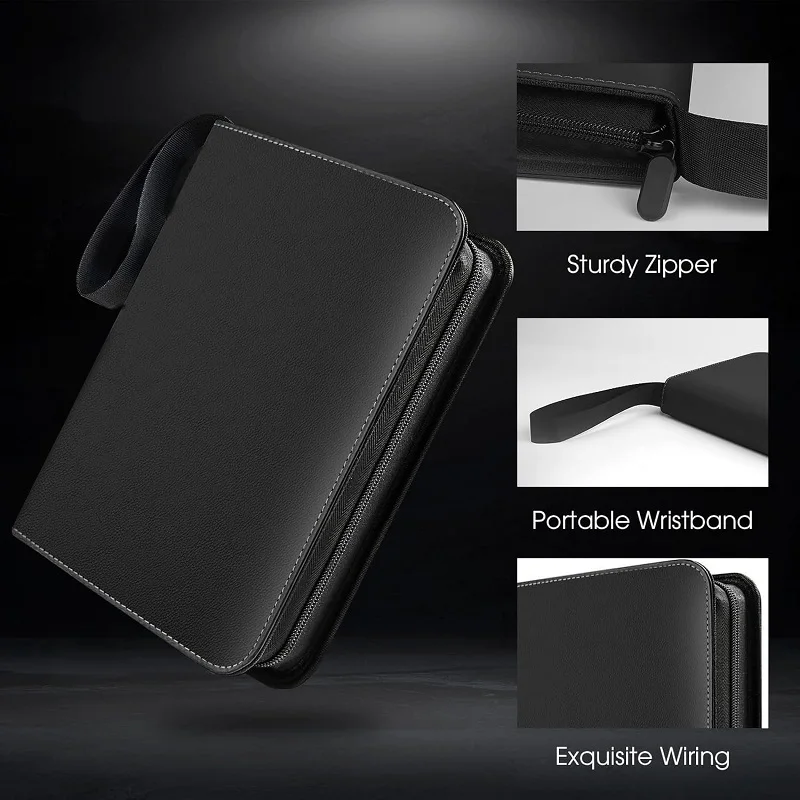 900 Pockets Card Binder Sleeves with Zipper Double Sided Pockets Card Holder Carry Card Case for TCG CCG Pokemon Card Storage
