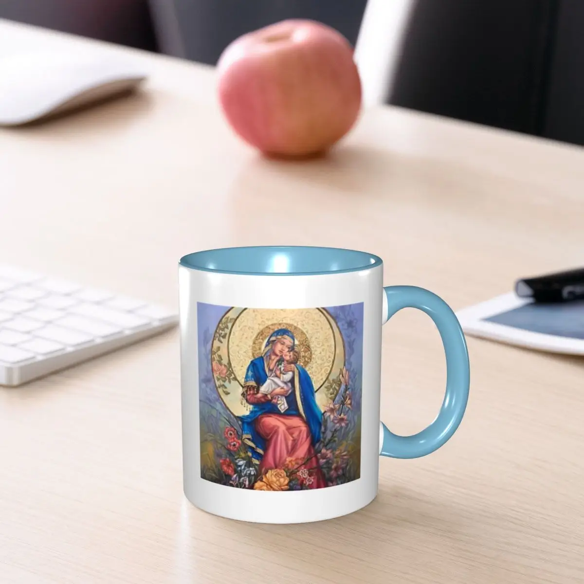Virgin Mary, Mother Of God, Madonna, Majka Bozja Mug Funny Ceramic Coffee Cups Tea Mugs Milk Cup Drinkware Gift for Woman Man