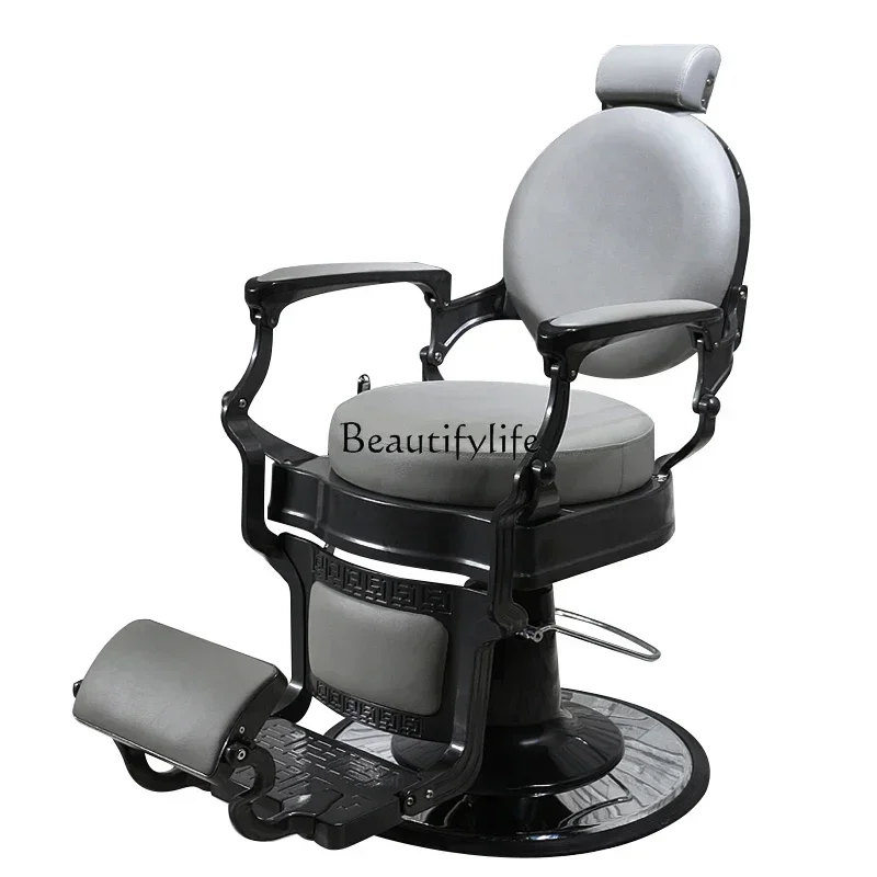 

Luxury Vintage Hair Cutting Oil Head Hairdressing Chair Put down Hair Salon Barber Shop Chair