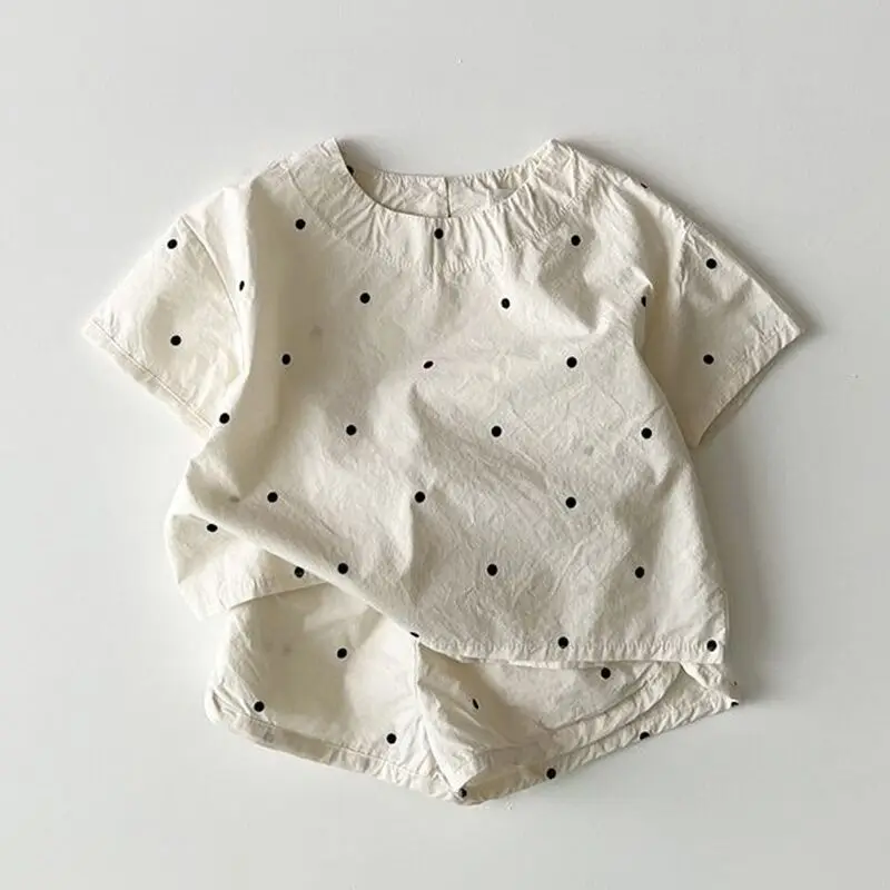 

Summer Girls Set Muslin and Shorts Set for KidsLoose Sets Casual Children Cotton Shirt