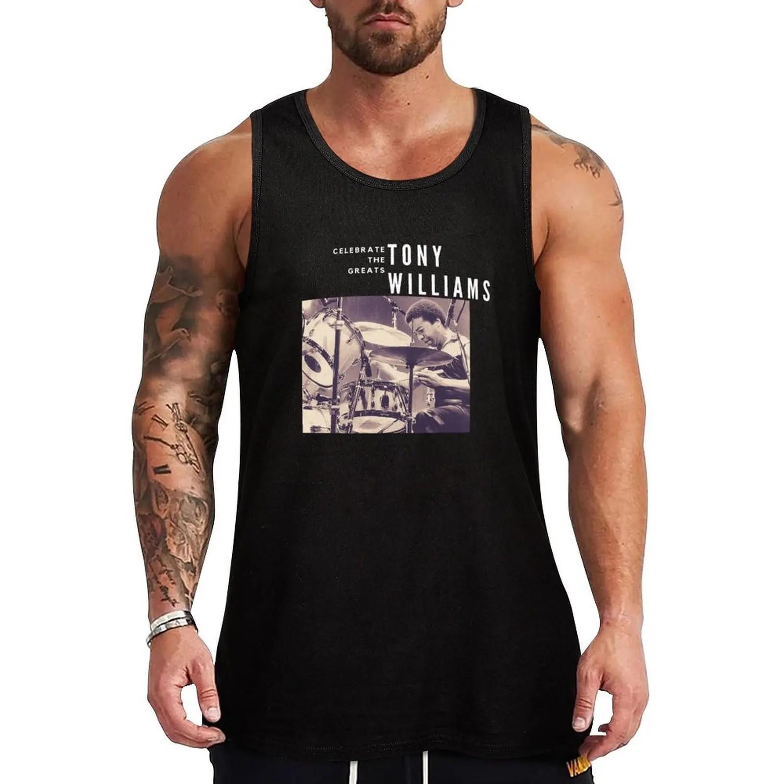 

Tony Williams: Great Jazz Drummer/ Musician Tank Top Men's cotton t-shirt cool things sleeveless shirts