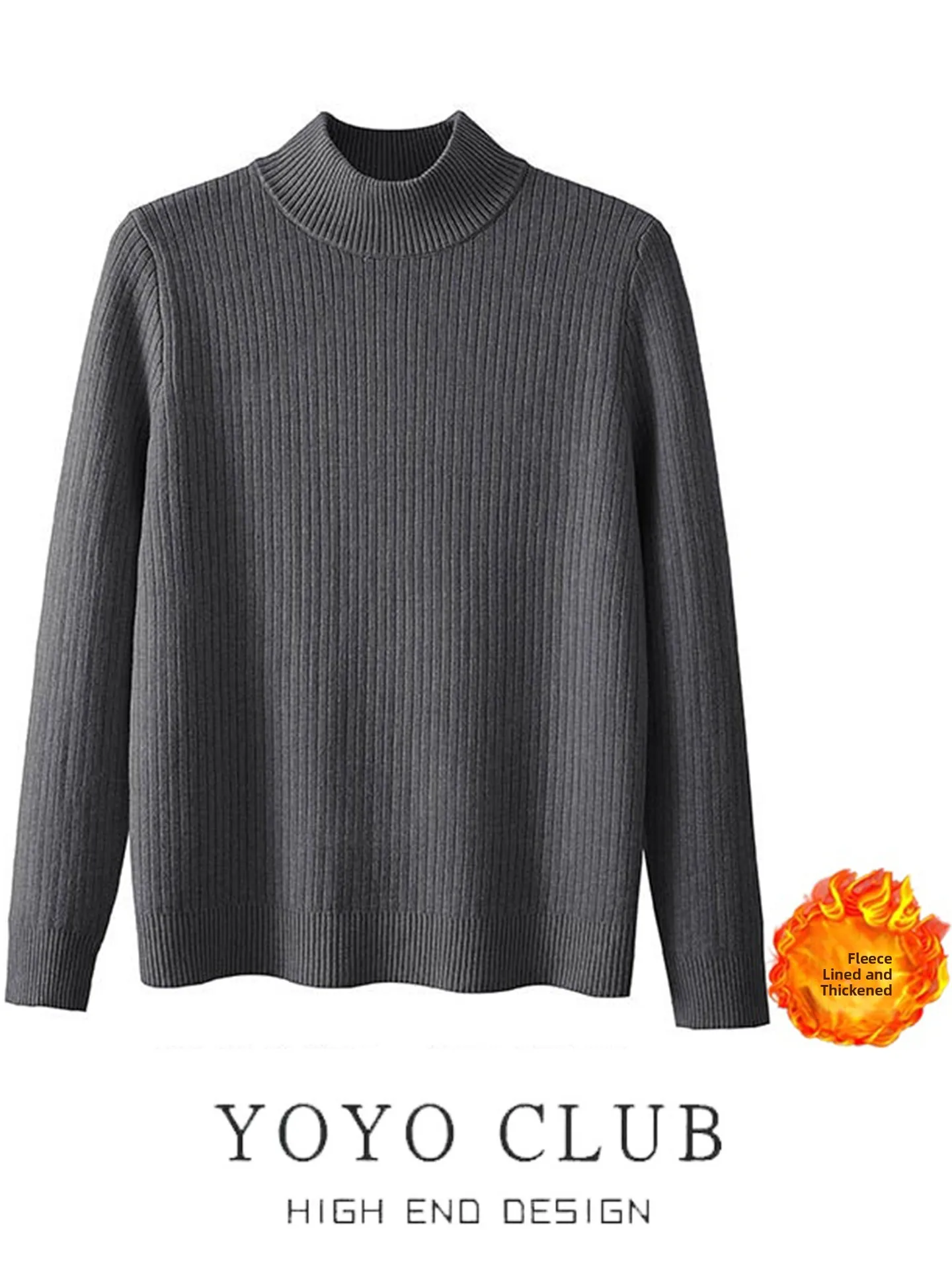 

plus Size Fce Lined Thi Long Sve Knitted Sweater Women Winter Slimming Simple Base irt f High Collar Sweater