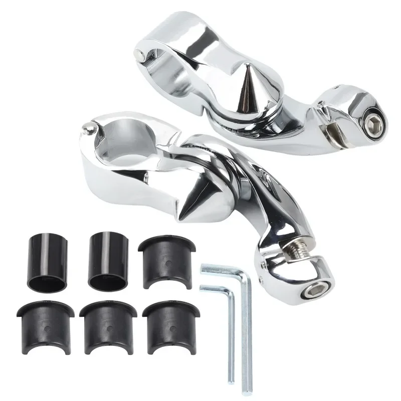 

For Harley Touring Sportster Chopper Bobber Highway Foot Peg Clamps Mount Chrome 32mm 1.25" Motorcycle Crash Bar Engine Guard