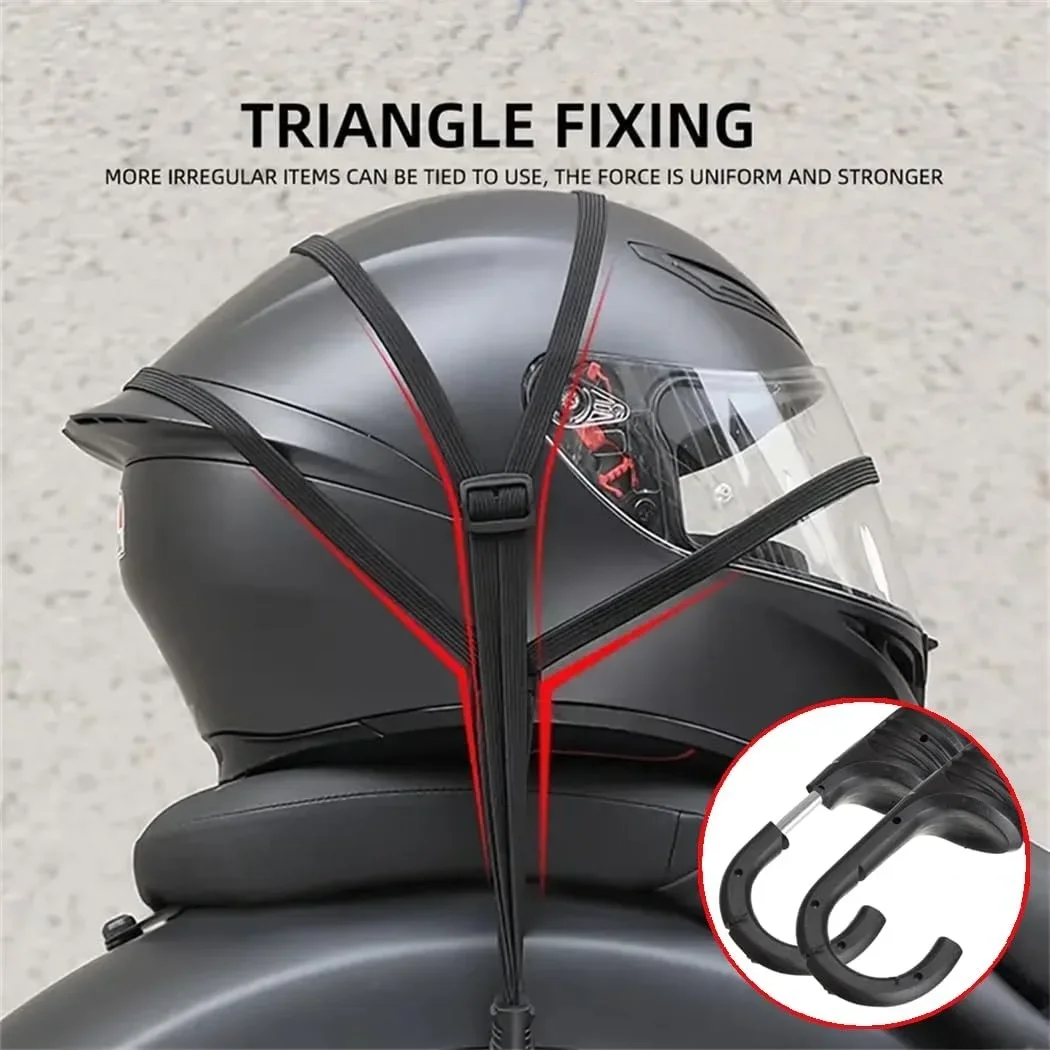 

Motorcycle Back Seat Helmet Strips Elastic Rope Motorcycle Helmet Fixed Strap Adjustment Fix Rope Goods Strap 60cm/90cm