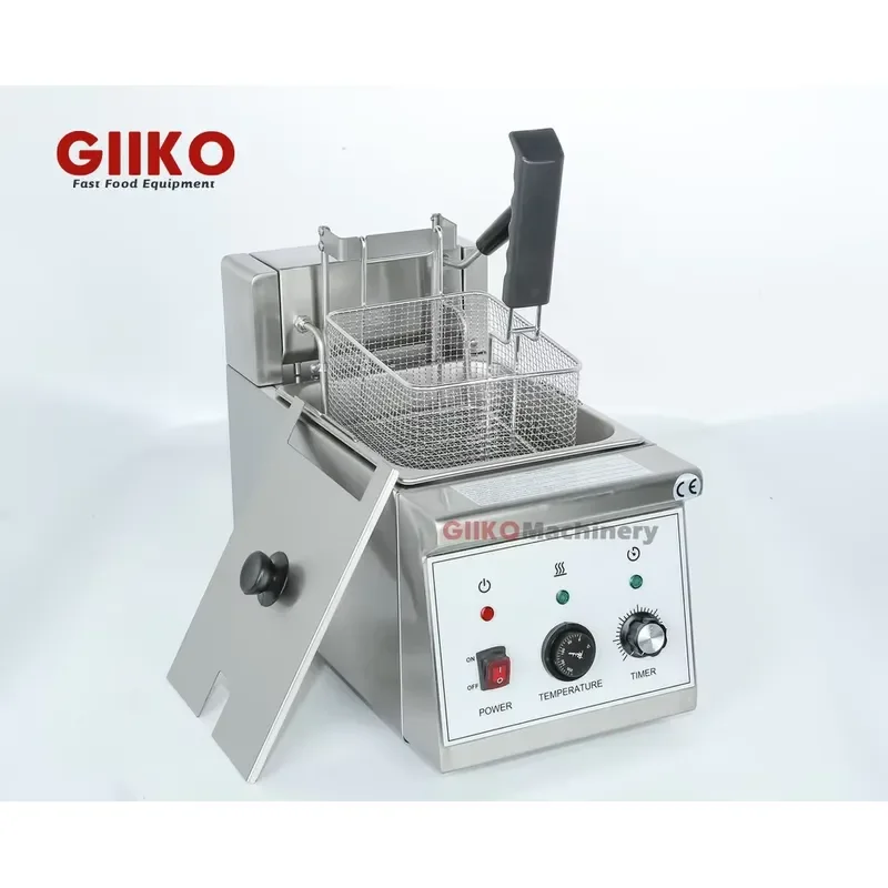 8L Compact Automatic Lift Deep Fryer with Timer for Fast Food Snack Bar Small Restaurant Commercial Kitchen Equipment