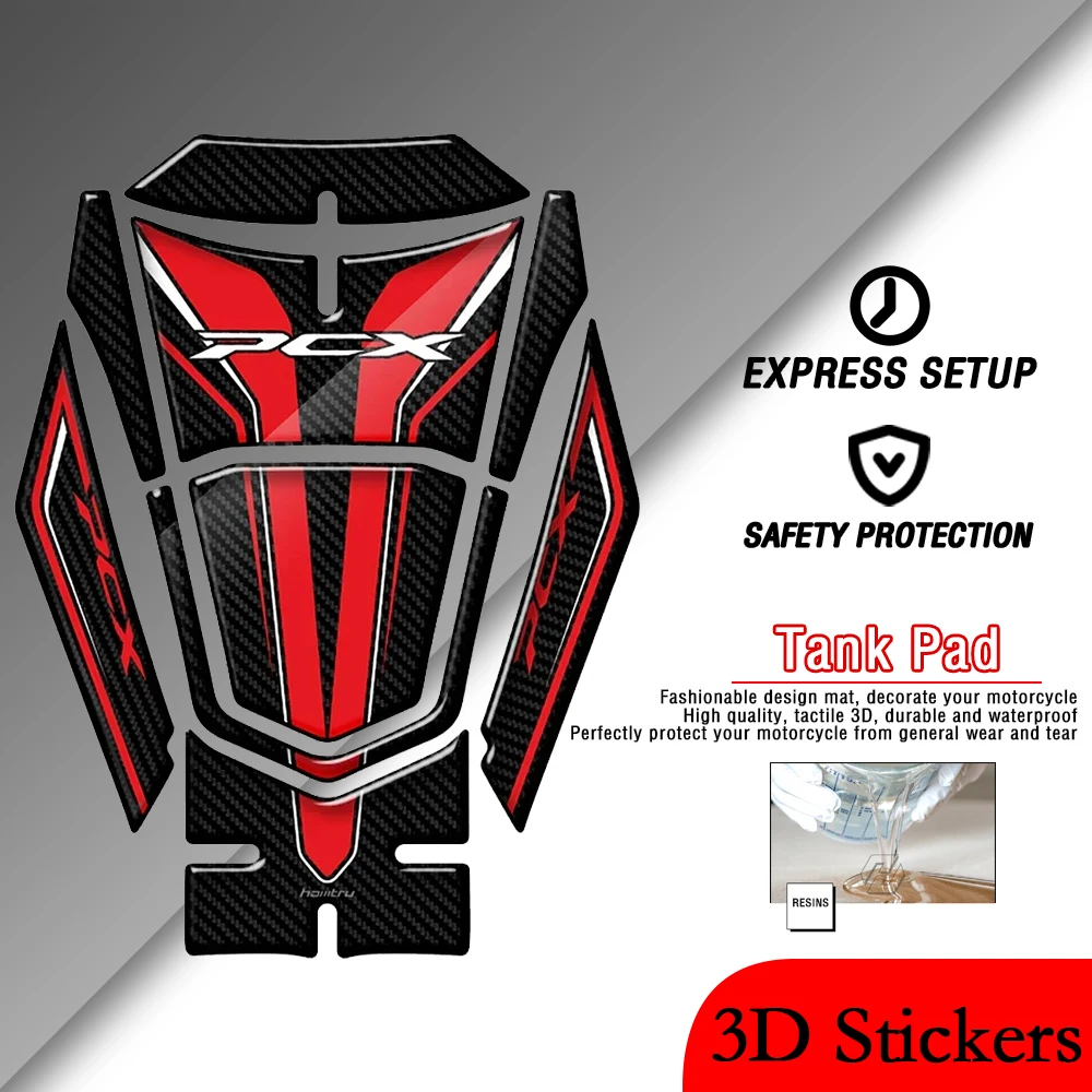 

For 2021 Honda PCX125 and PCX160 Motorcycles 3D Resin Carbon Fiber Appearance Fuel Tank Pad Sticker