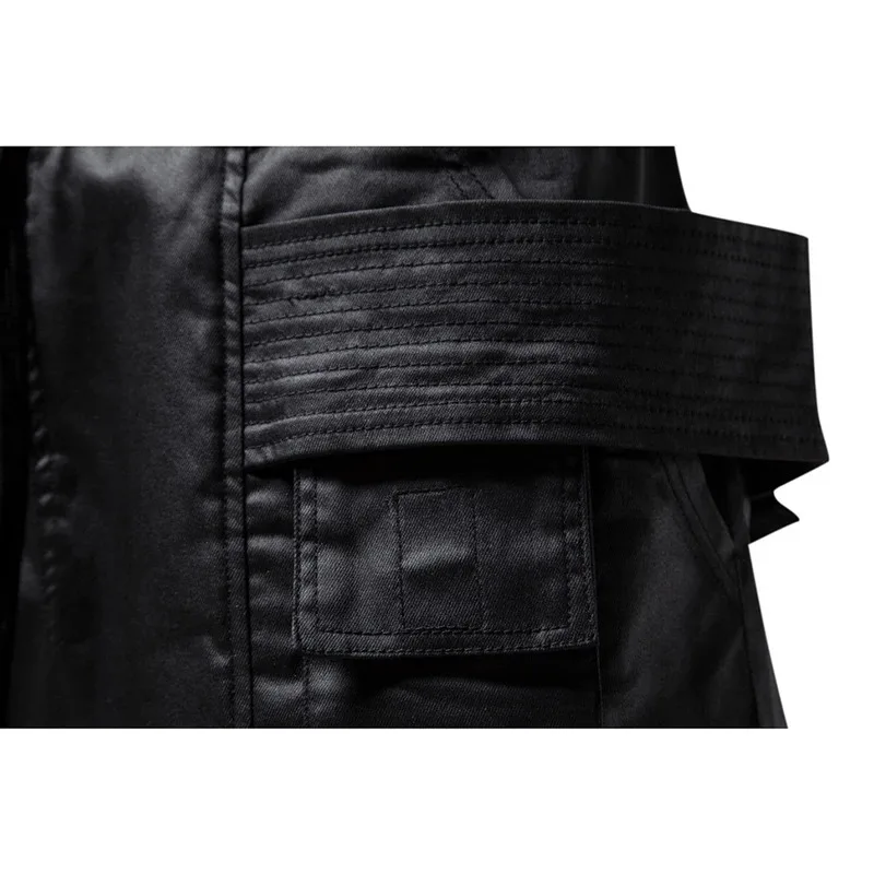【Mirrordust】Punk Pants Multi Pockets Cargo Pants Joggers Men Black Techwear Harajuku Hip Hop Streetwear Trousers