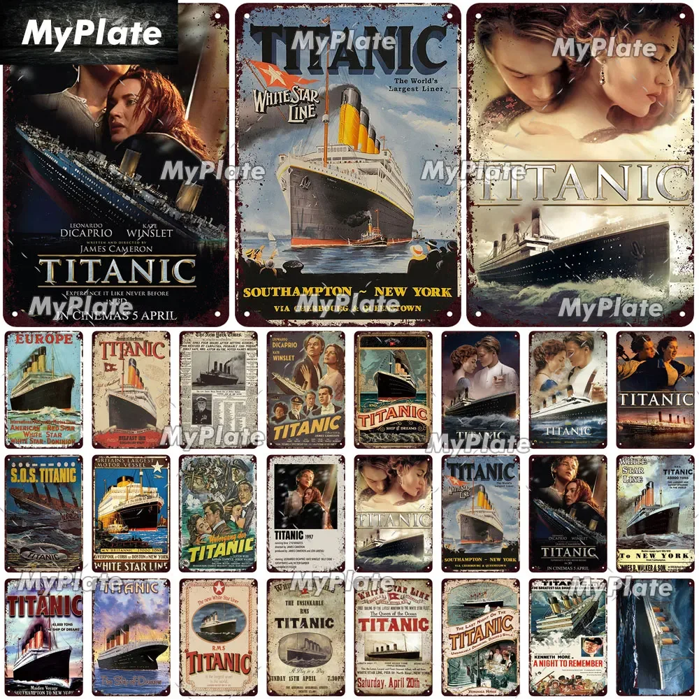 [MaPalte] Vintage Classic Movie Titanic Metal Sign Tin Sign Cafe Decoration Plaque Home Wall Decor Bar Sign Home Decor Poster