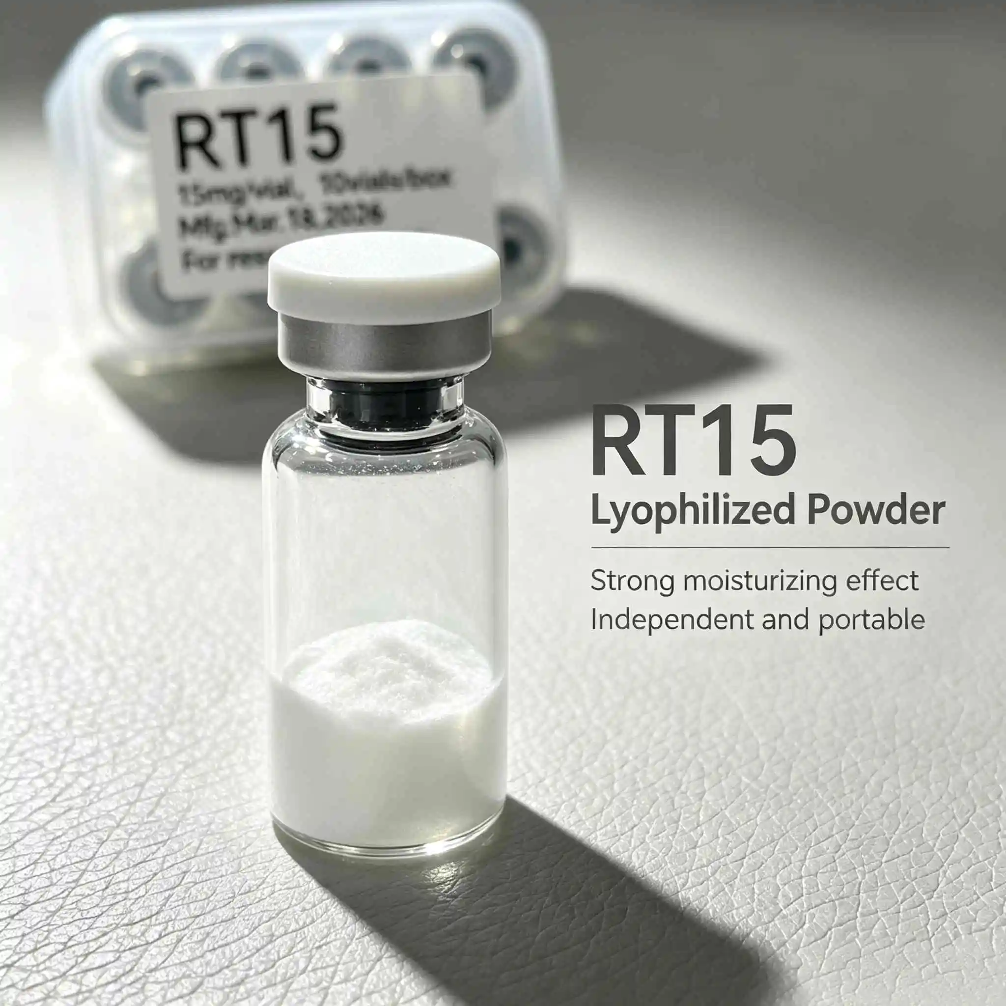 (Cap Color Varies) High-Quality RT Lyophilized Powder Repairs Skin Damage Gentle Daily Nourish 10 Vials/1 Box, Anti Acne