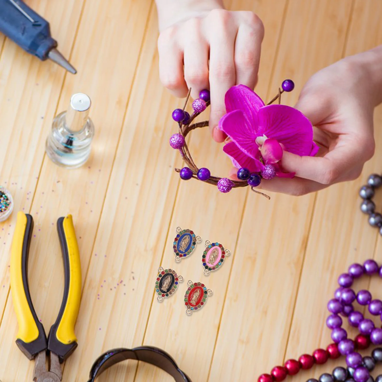 

24Pcs Virgin Mary Link Charms Alloy Pendants for DIY Jewelry Accessories Necklace Bracelet Making Crafts Virgin Mary Link Charms