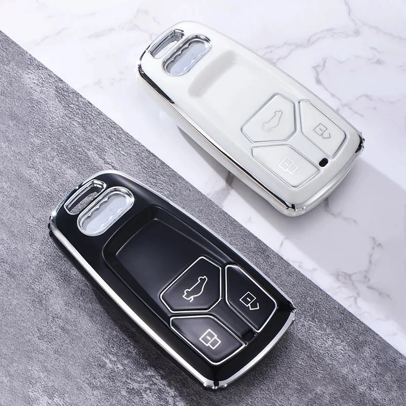 

TPU Car Key Case Cover For Audi A4 B9 A5 A6L A6 S4 S5 S7 8W Q7 4M Q5 TT TTS RS Car Keychian For Audi