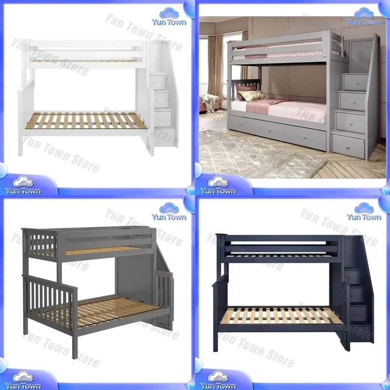 for Kids Bunk Beds for Children Bed Modern Wooden Bunk Bed Set Double Twin Bedroom Furniture American Style High Quality Kids