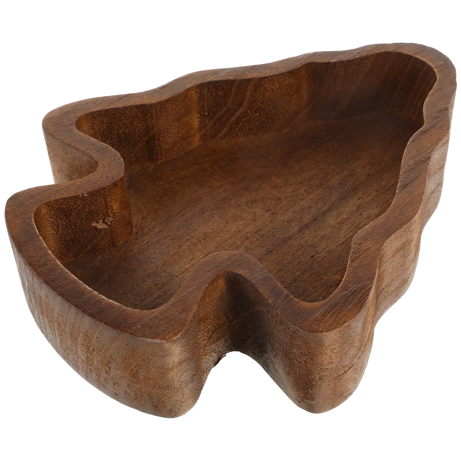 Christmas Tree Wooden Serving Plate Snack Dish Fruit Bowl Nuts Cake Tray Holiday Table Decoration Serving Dishes for Snack