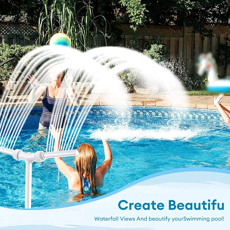 نافورة حمام السباحة على الشلال قابلة للتعديل، نافورة مياه رذاذ مزدوجة لتزيين حمام السباحة، ملحقات حمام السباحة