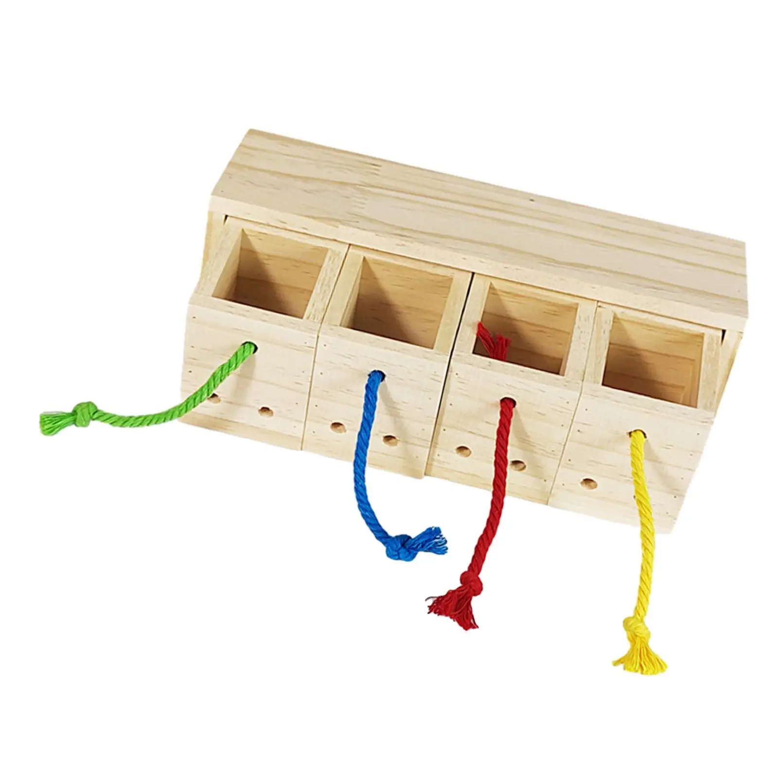 

Wooden Bird Foraging Feeder Toy Chew Toy Food Bowl Creative Foraging Bird Toy for Cockatoo Budgies Medium and Large Parrots