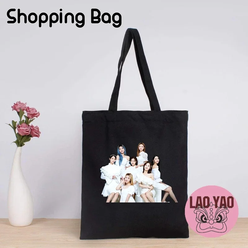 Regali musicali Shopper Bag for Women OH MY GIRL Totebag borse di stoffa Tote Shopping estetica donna tela grande studente universitario