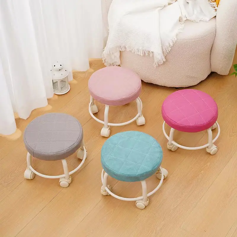 Household wheeled swivel stool, living room dormitory children's stools