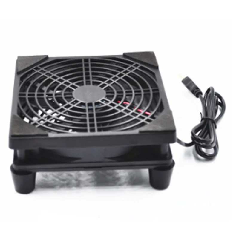 Router 120Mm Fan Diy Pc Cooler Wire-Free 12Cm Box Cooling Fan Wireless Silent Dc 5V Usb Power With Screws Protective Net For Tv