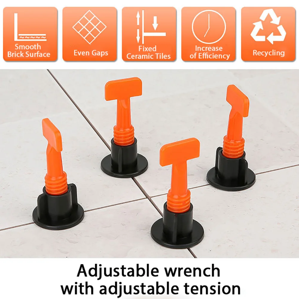 Flat Ceramic Floor Wall Construction Tools Reusable Tile Leveling System Kittile Leveling System for tile