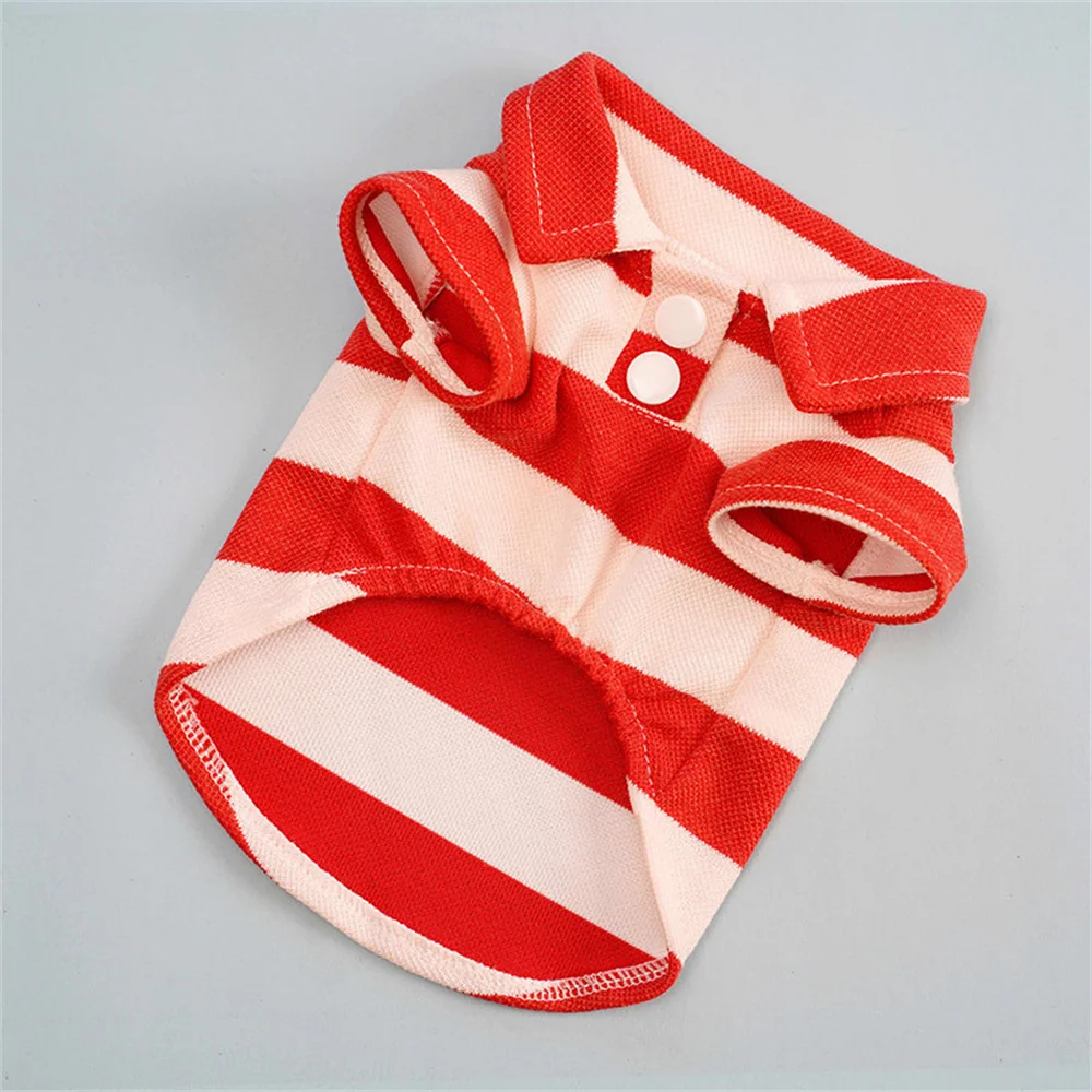 Fashion Cat Puppy Striped Polo Shirt Autumn Summer Pet Clothes for Small Dogs Cats Thick/Thin Stripes Kitten Pullover Outfits