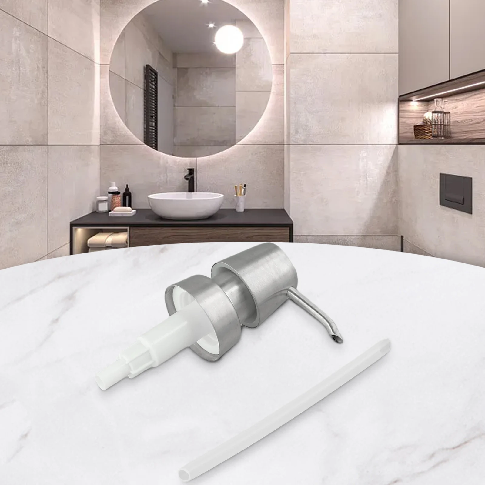 Hand Liquid Soap Pump Dispenser Head Nozzle Stainless Steel Soap Dispenser Press Head For Bathroom Kitchen