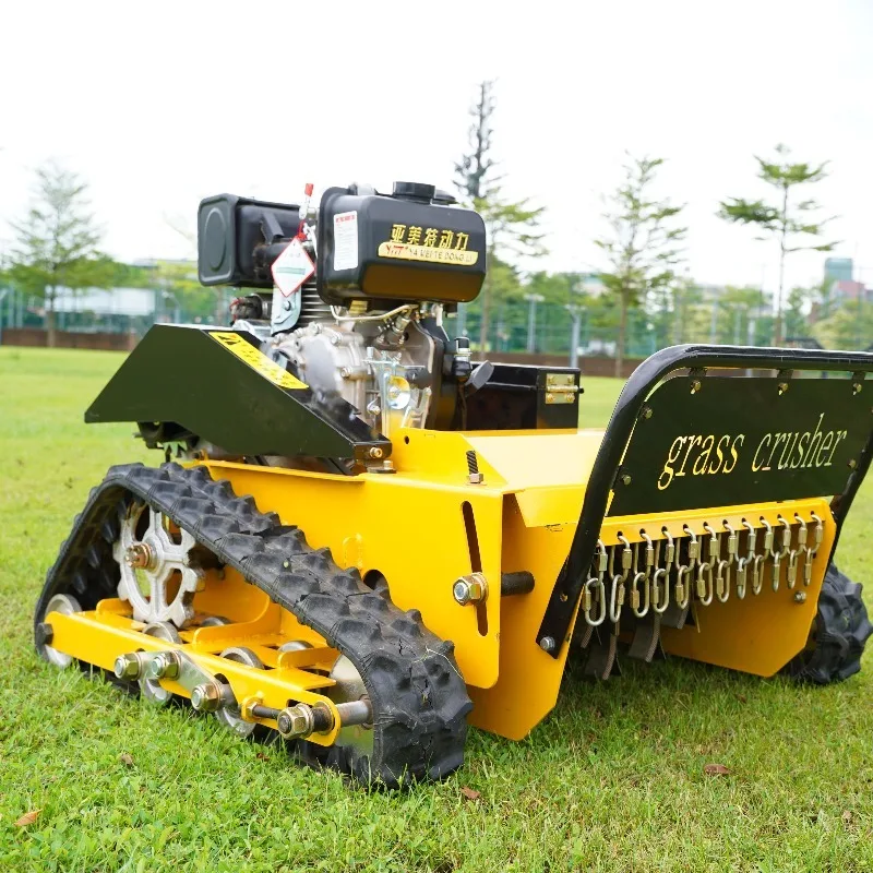 Upgraded Best-Selling Model Remote Control Crawler Brush Cutter Grass High Mowing Efficiency Mini Robot Flail Lawn Mower