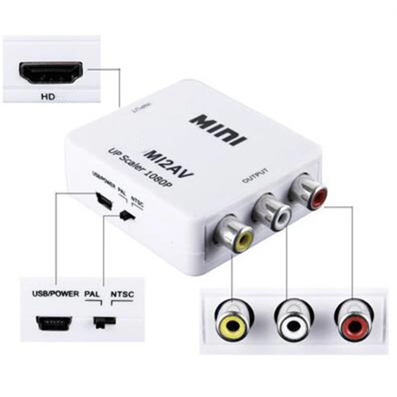 HDMI zu AV Konverter AV RCA Adapter CVSB LR Video Composite AV Scaler HDMI-kompatibel zu RCA Schalter für PC HDTV Projektor – Detail 3