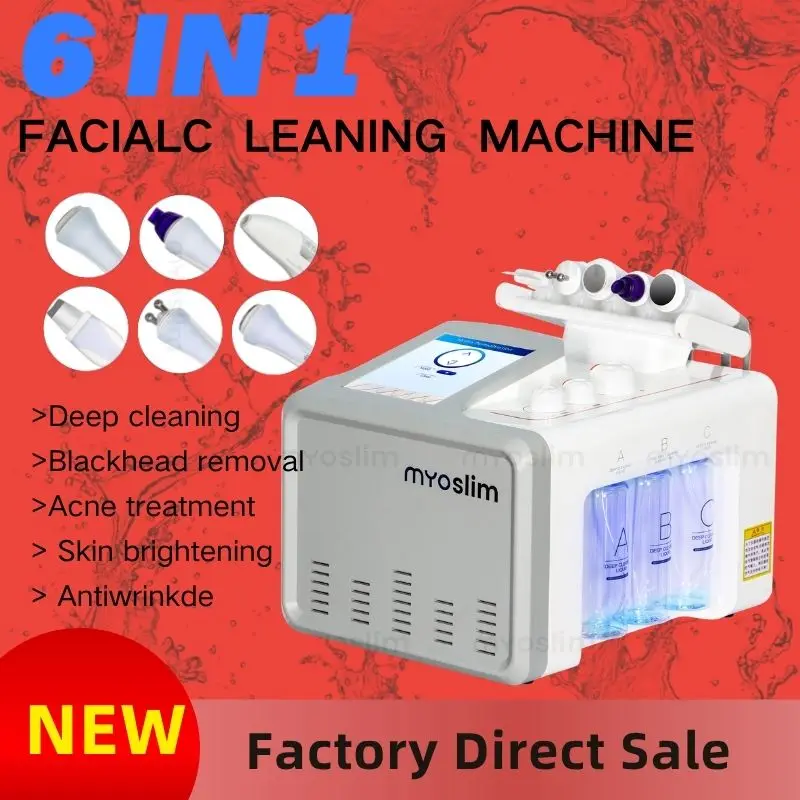 

6 in 1 Hydra Dermabrasion Facial Cleaning Machine Hydrogen Oxygen Beauty Device for Deep Cleansing Blackhead Removal Skin Rejuve