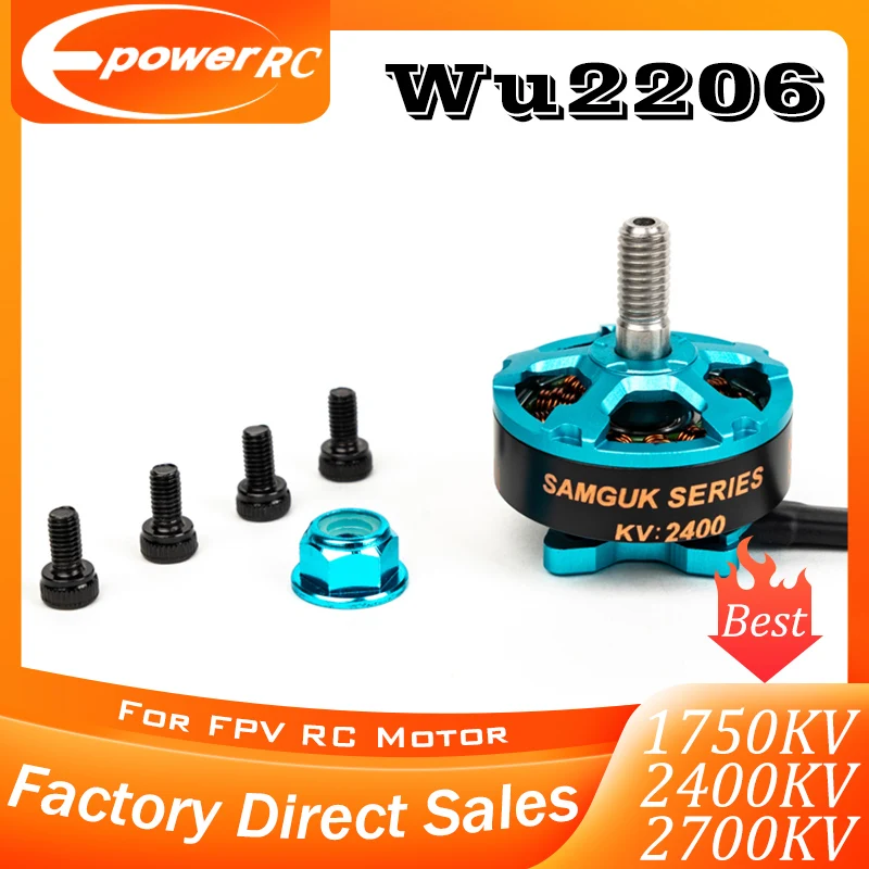 

E-POWERRC Samguk Series WU2206-1750KV 2400KV 2700KV 3-6S Brushless Motor For RC Airplanes Models Multicopter Spare Part Accs Toy