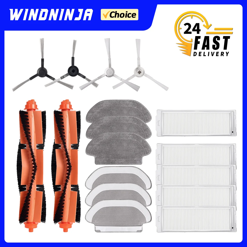 قطع غيار لشاومي روبوت مكنسة كهربائية ممسحة P Pro 2S/XMSTJQR2S/3C B106CN S10 S12 T12 B106GL الجانب الرئيسي فرشاة تصفية ممسحة القماش