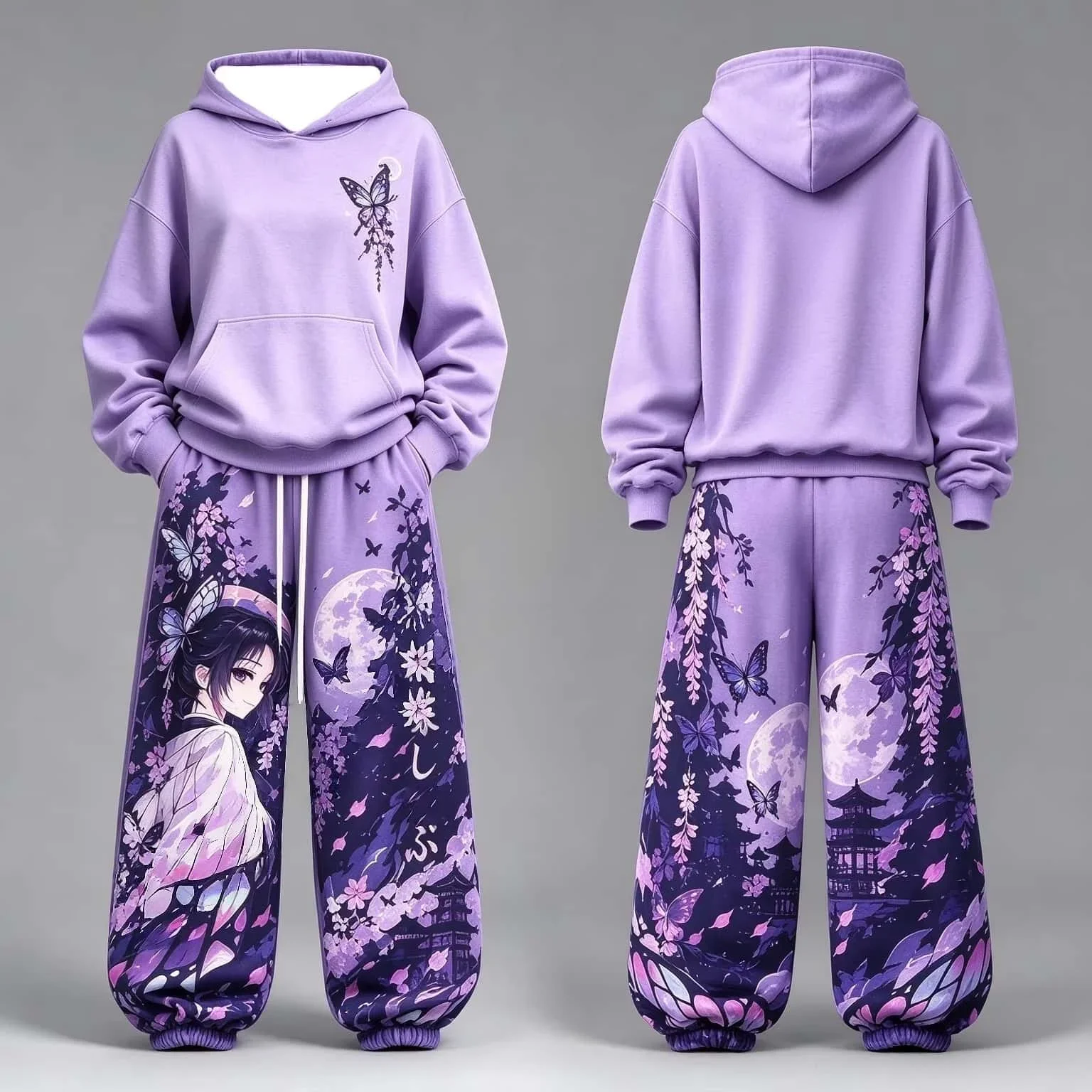 Autumn New Product: Demon Slayer Anime Character Hoodie Sportswear Fashion Street Printed Two Piece Set for Both Men and Women view 3