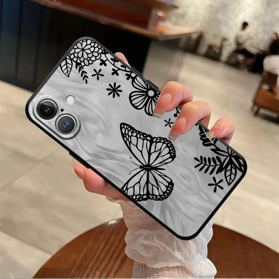 حافظة لهاتف آيفون X XS XR 11 17Air 13 Mini 15 Plus 12 14 SE 7 8 17 16 Pro Max فراشة جميلة #3