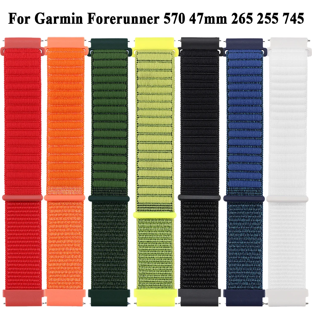 22mm Soft and breathable Nylon Watch Strap for Garmin Forerunner 570 47mm 265 255 Band for Garmin Venu 3 2 Vivoactive 4 Bracelet