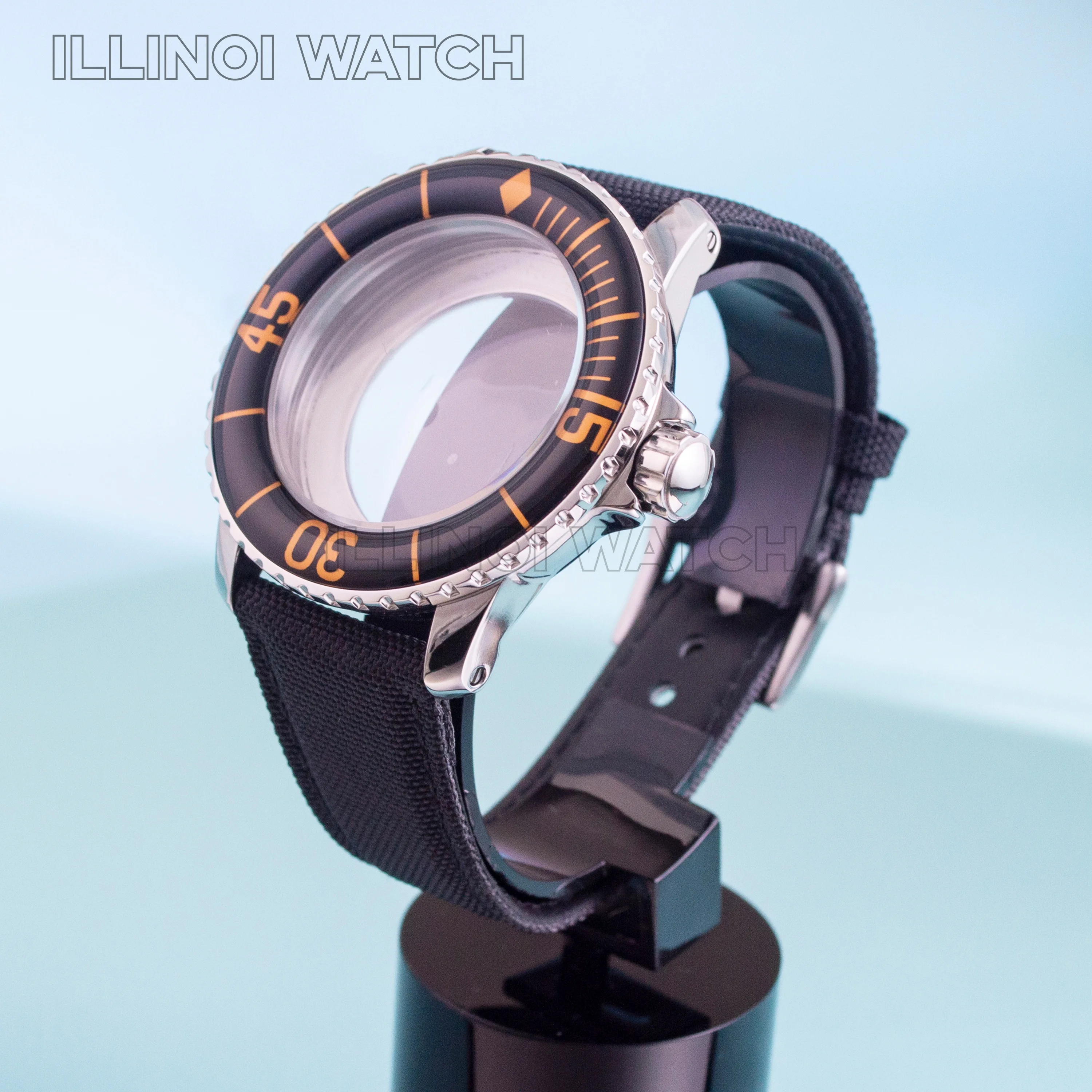45mm Watch Case Strap 10ATM Waterproof Stainless Steel for Fifty Fathoms Watch Case fit NH35 NH36 Movement NH35 Case