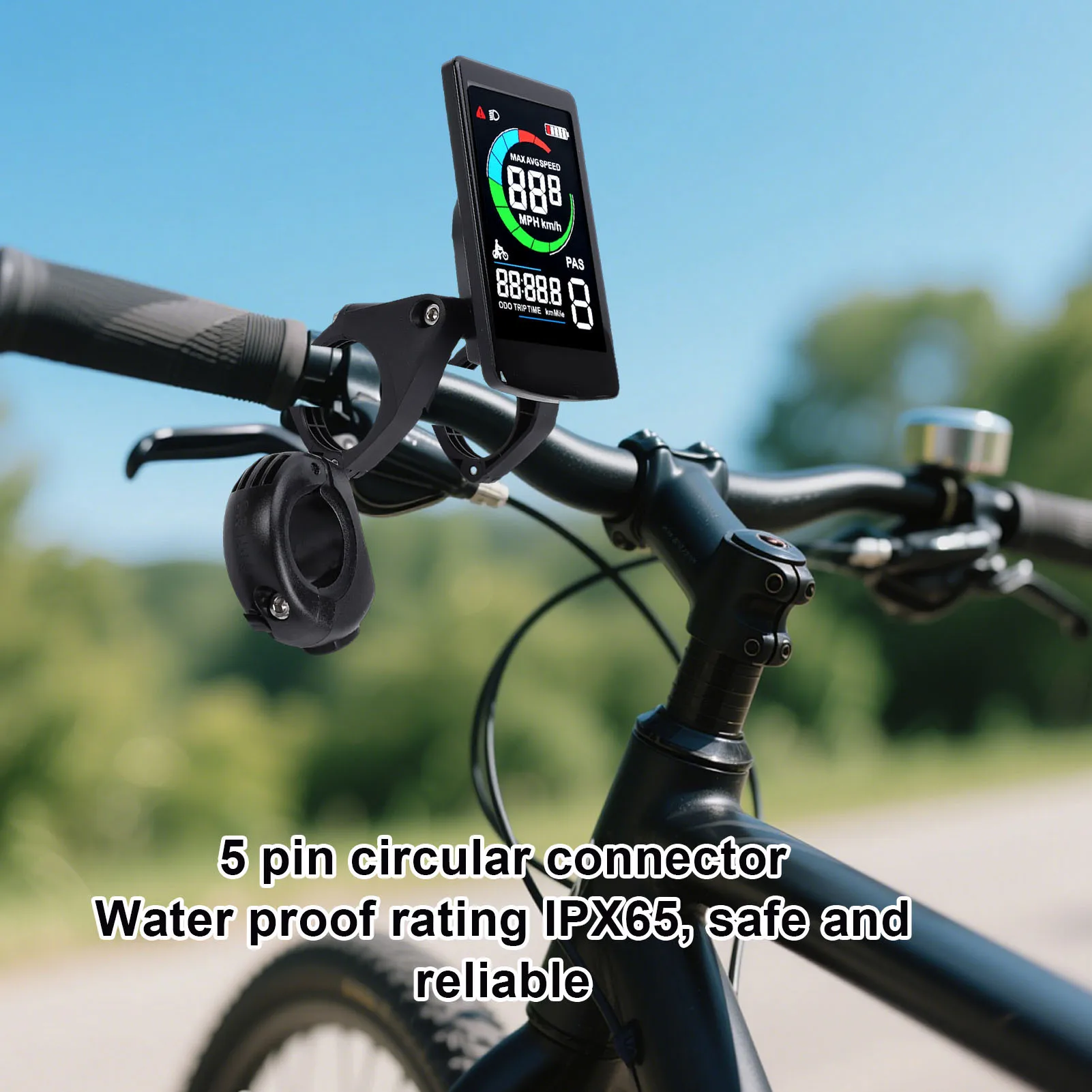 Electric Bike Display Meter for BAFANG G340 G320 Mid Motor Water Proof Electric Bike Control Panel Screen with 5 Pin Connector