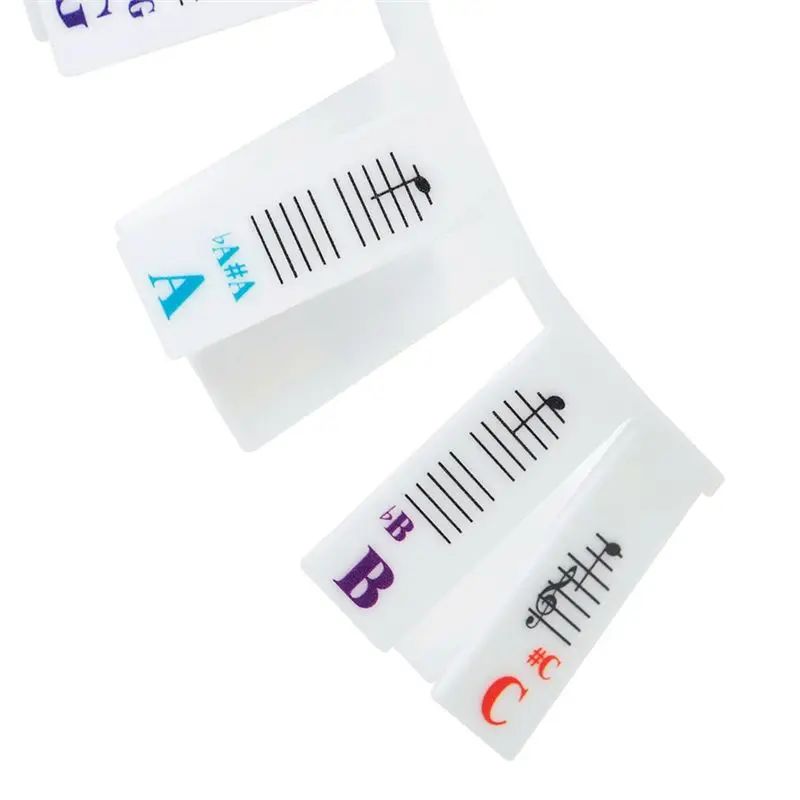 【black huodong】Piano Note Sticker Button Strip Silicone Color Universal Detachable Keyboard Sticker (PVC Box) 61 Keys