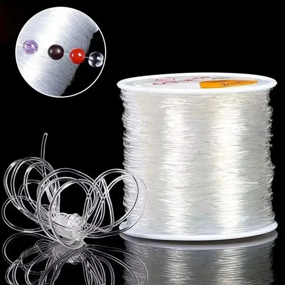 جديد شفاف مطاطا الموضوع الحبل 100 متر 0.4/0.5/0.6/0.7/0.8/1.0 مللي متر سلك سلسلة مطاطا لتقوم بها بنفسك خط مرن لتقوم بها بنفسك صنع المجوهرات #3