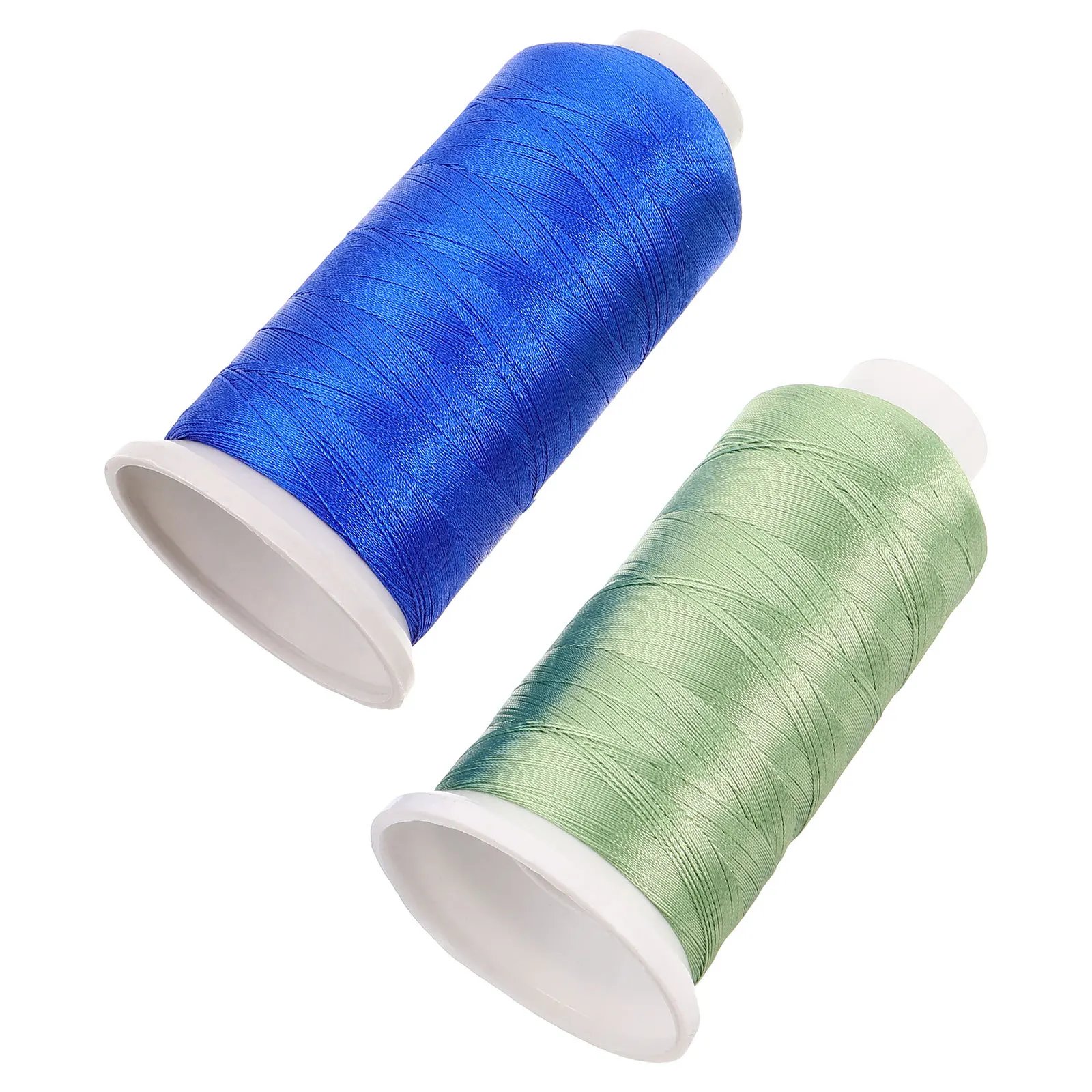 

2 Rolls 1200m Ice Silk Polyester Embroidery Thread Spools Smooth Anti-Tangle Sewing Thread for Hand Stitching Macrame Tassel DIY
