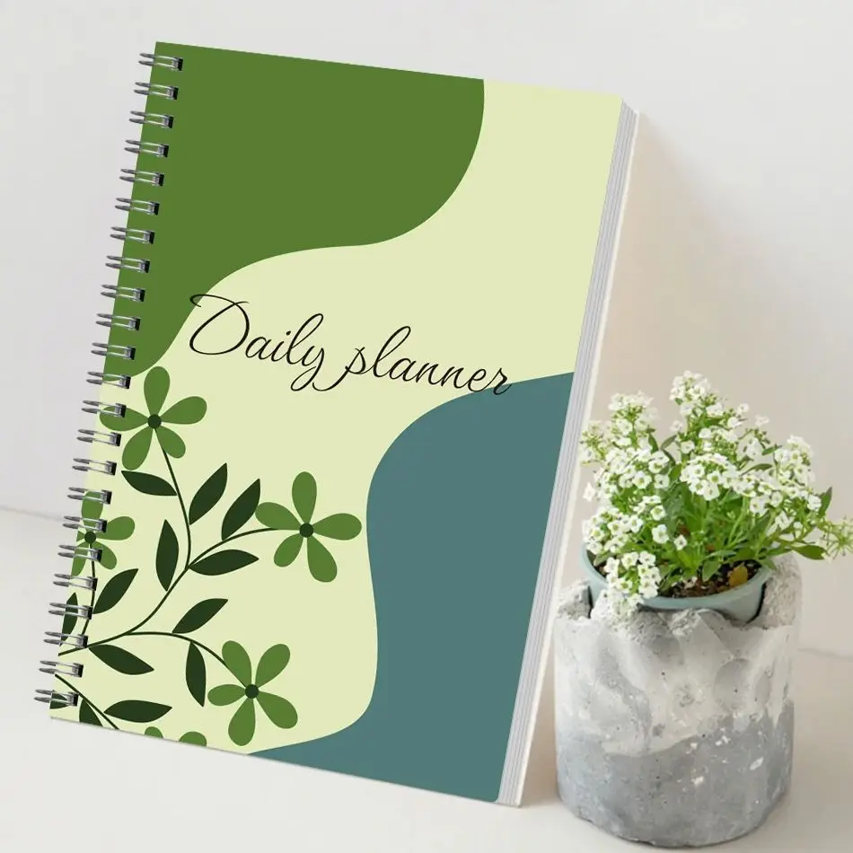 A5 Daily Planner Notebook, Undated Organizer with Schedule, Notes and To Do List, Compact Journal for School,Office,Perfect Gift