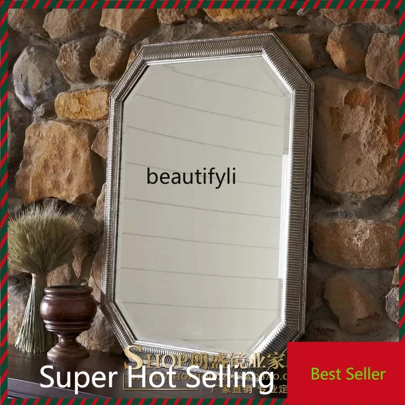 

F185 wall-mounted bathroom mirror, American-style living room background wall decoration dining side enigma mirror customizatio