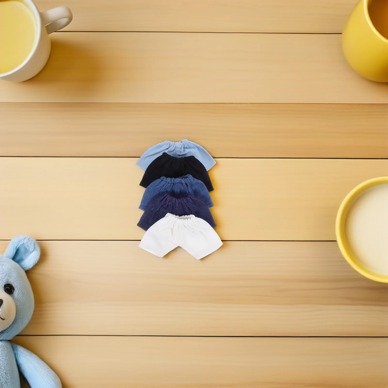 

5Pcs Soft Casual Shorts Elastic Waist Mini Pants 20cm Stuffed Companion Dress Up Accessories Pants Girl Accessories