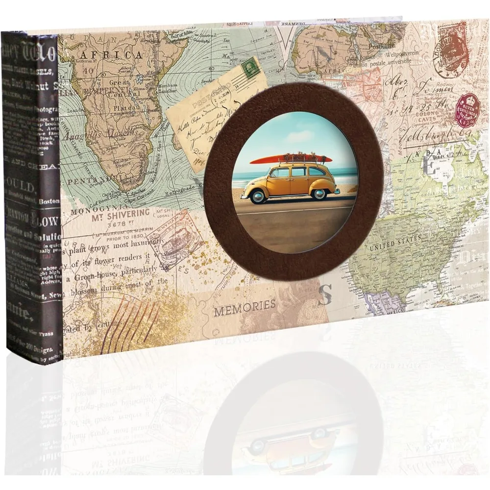 

Holoary Photo Album 4x6, Picture Album Holds 50 Horizontal Photos, Memo Writing Area for Each Pocket, Printing Cover Small Photo