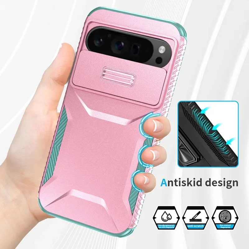 Case For Google Pixel 9 Pro XL Pixel9 Military Grade Antiskid Camera Lens Slide Cover Google Pixel 9 Pro Hard Cases Pixel9 Cover