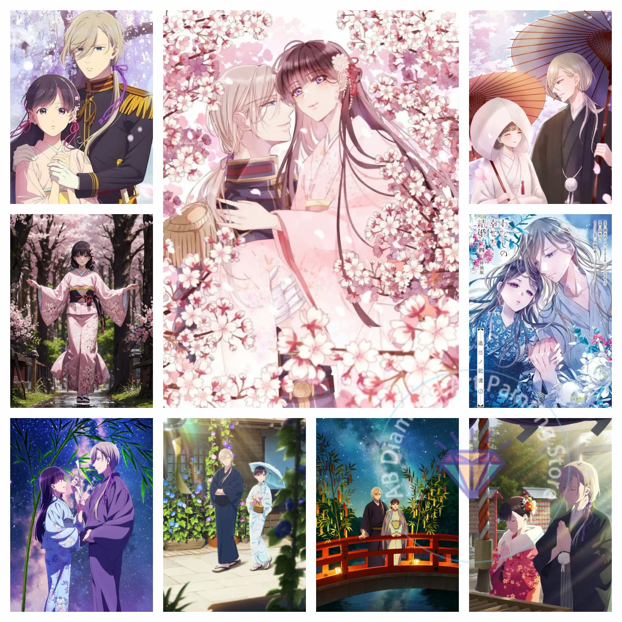 

M-My-Happy-Marriage Anime Diamond Drawing Kit 5D DIY Diamond Embroidery Handmade Art Children's Exquisite Gift Home Decoration