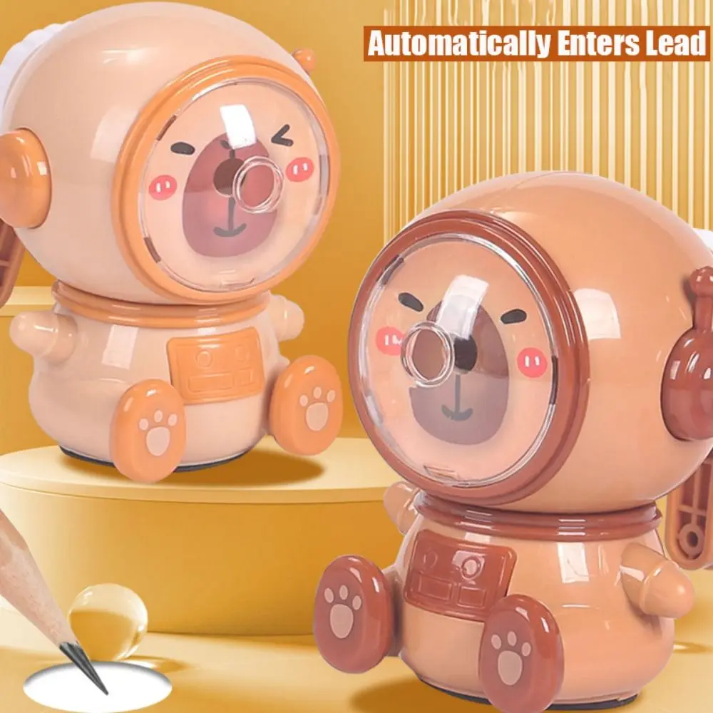 Hand-cranked Capibara Pencil Sharpener Third Gear Adjustable Anti Sticking Lead Pencil Sharpener Automatically Enters Lead