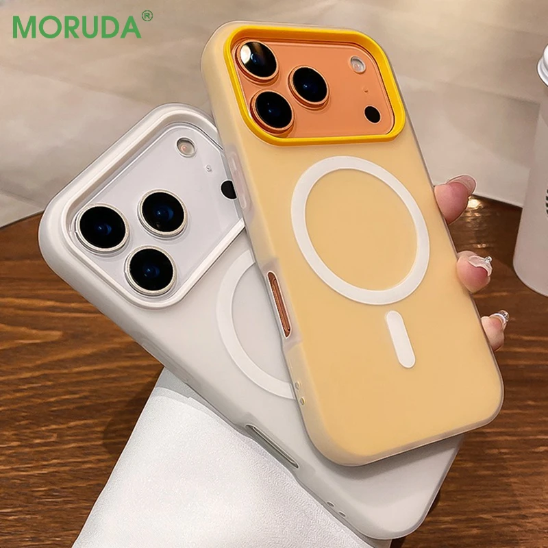 حافظة مغناطيسية شفافة من الدوبامين 17 Pro Max لهاتف iPhone 17Air 16 15 14 13 12 Pro Max Plus 11 غطاء مقاوم للصدمات 2in1