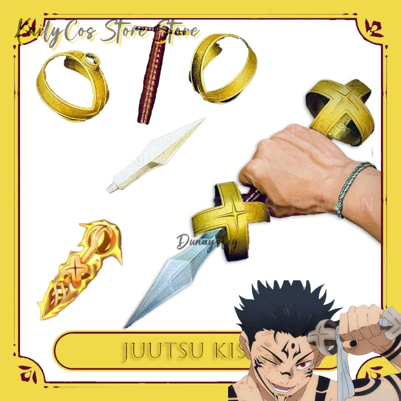 

Ryomen Sukuna Jutsu Ksen Shinku Divine Wiipon Cosplay Accessory Glowing Cursed Blade Textured Armature And Dynamic Pose Replica