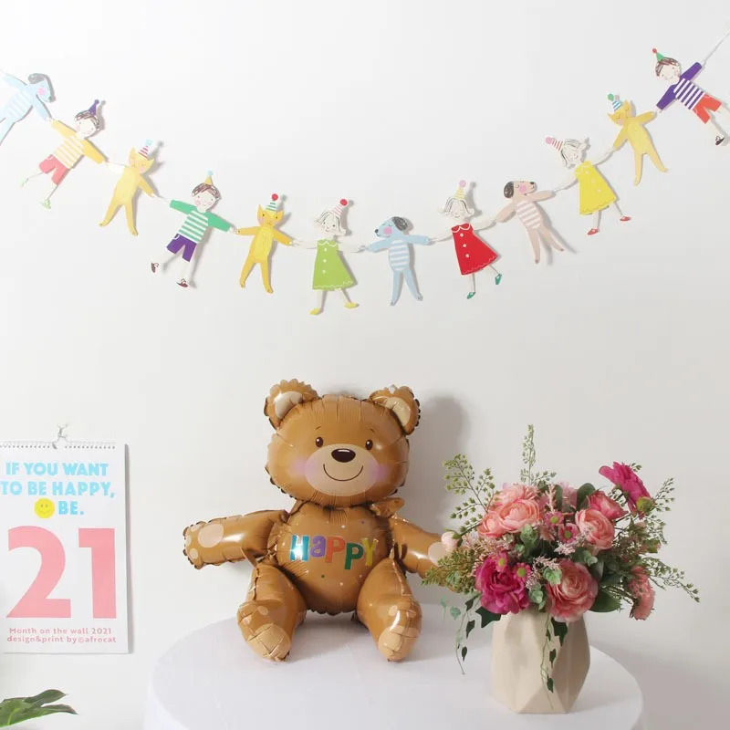 Influencer-Geburtstagsdekoration: Banner, Flaggen und Dekorationen für die erste Geburtstagsfeier von Kindern mit dreieckigen Flaggen – Detail 7