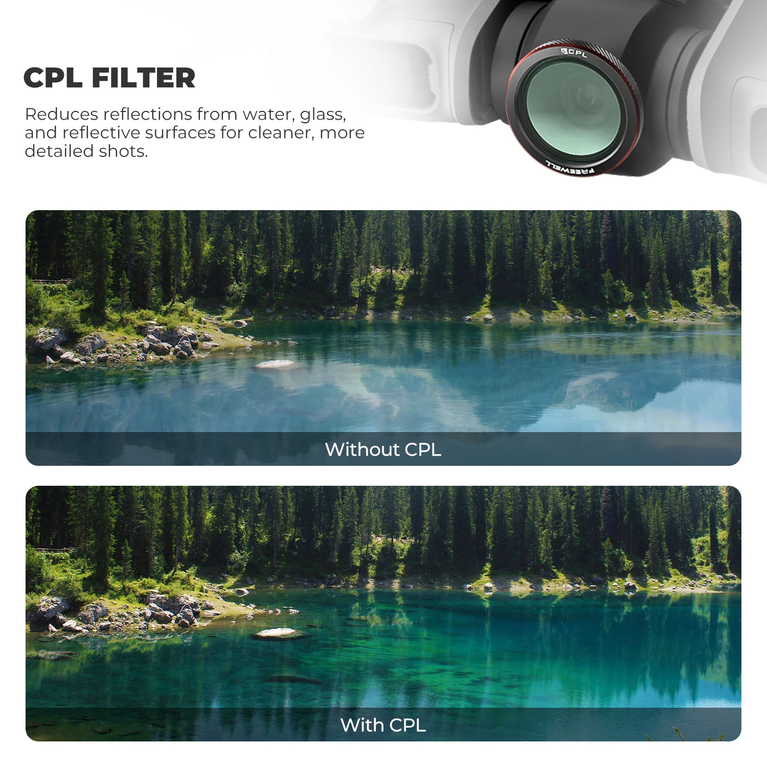Freewell 3er-Pack Magnetfilter ND, UV, CPL, ND/PL, Glow Mist 1/4 Filter Kompatibilität DJI Neo 2 Kamera Fotografie Zubehör – Detail 3