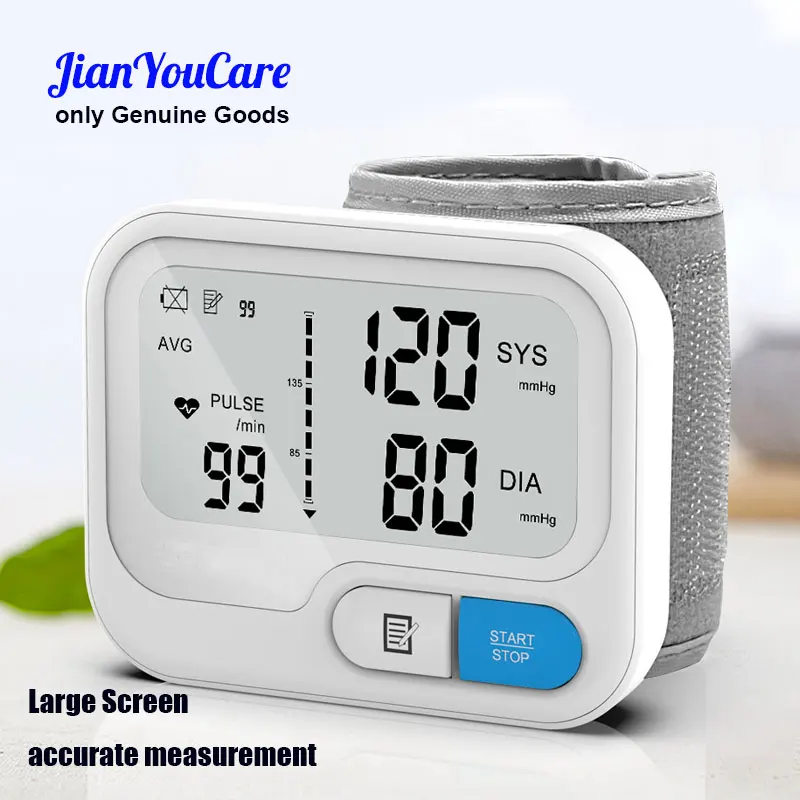 JianYouCare genuine wrist Blood Pressure Monitor sphygmomanometer Tensiometer device LED Tonometer medical machine Tensiometer